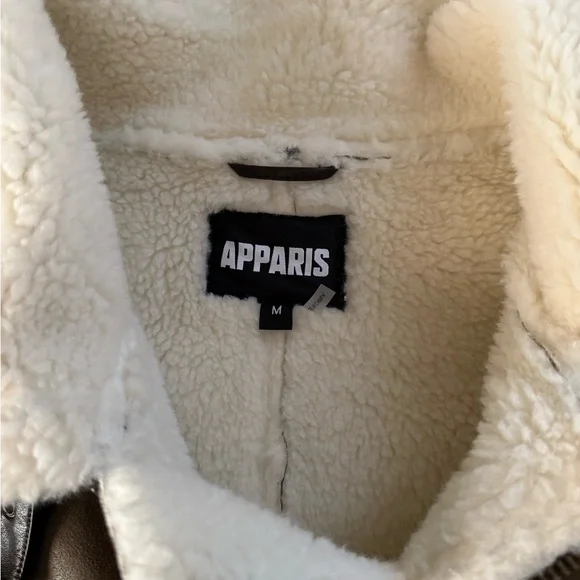 Apparis Tan and White Teddy Jacket - Picture 5 of 6